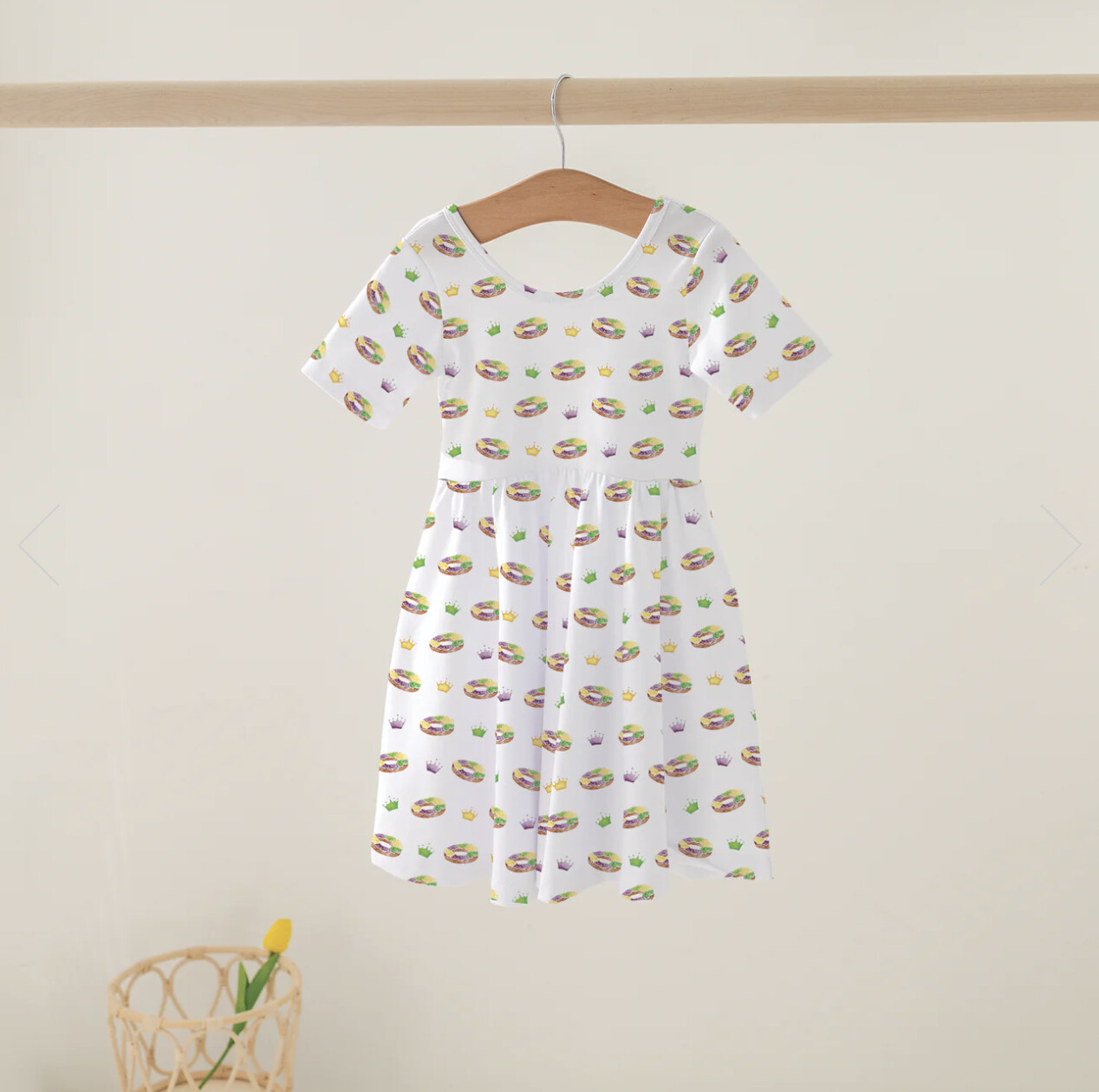 KING CAKE ORGANIC COTTON KIDS MARDI GRAS DRESS