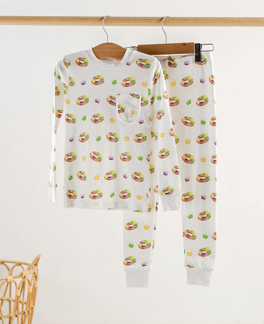 KING CAKE ORGANIC COTTON KIDS MARDI GRAS PAJAMAS