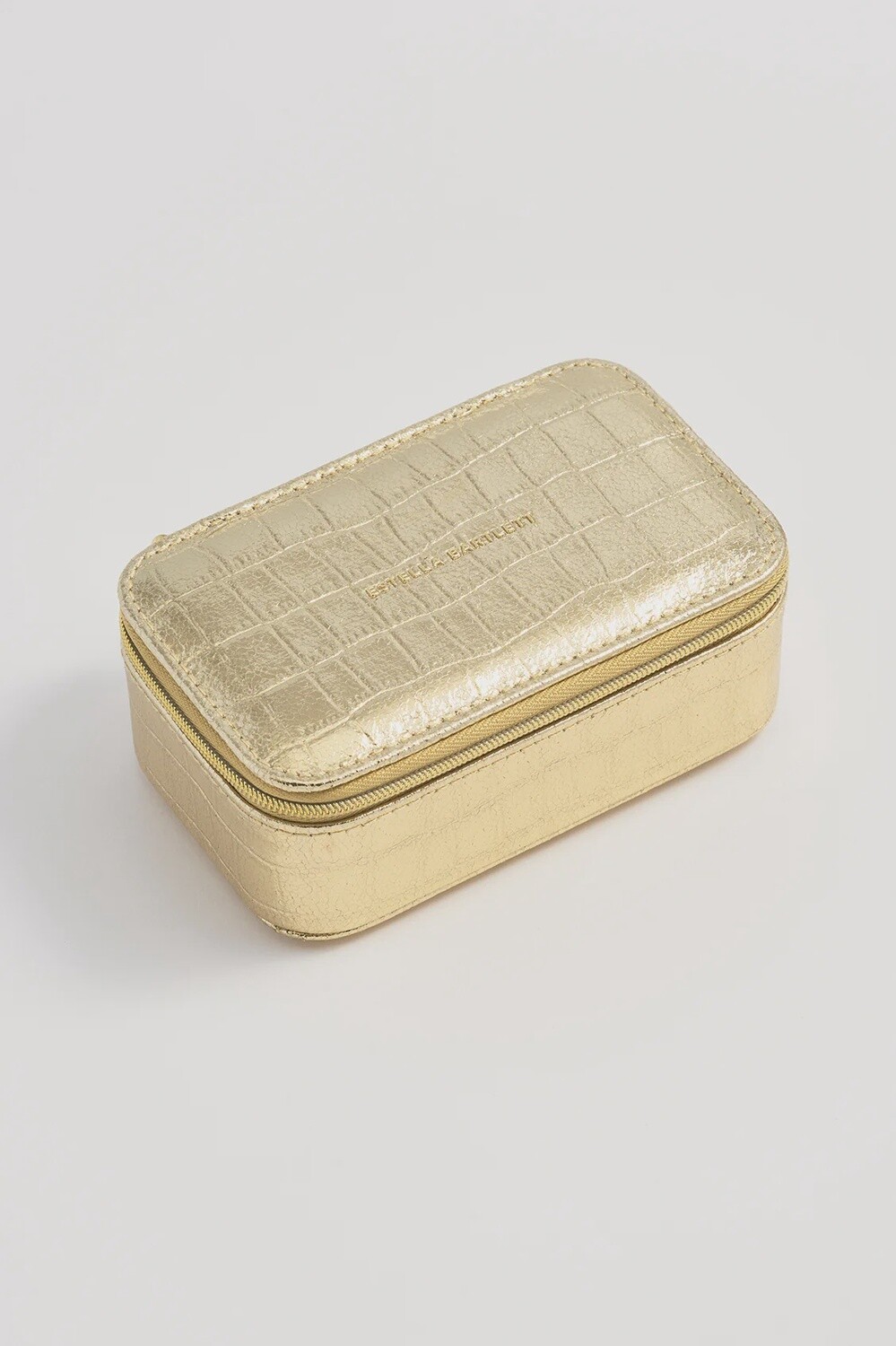 GOLD CROC MINI JEWELRY BOX