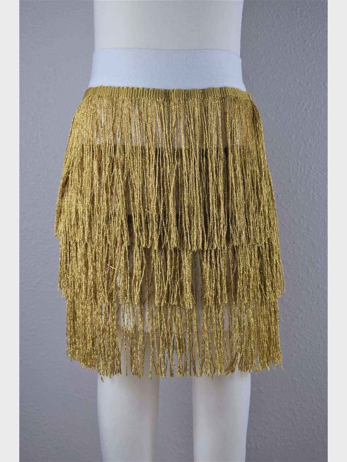 GOLD TIERED FRINGE SKORT