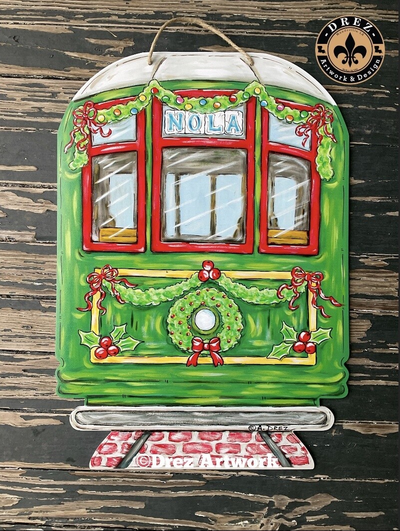CHRISTMAS STREETCAR DOOR HANGER