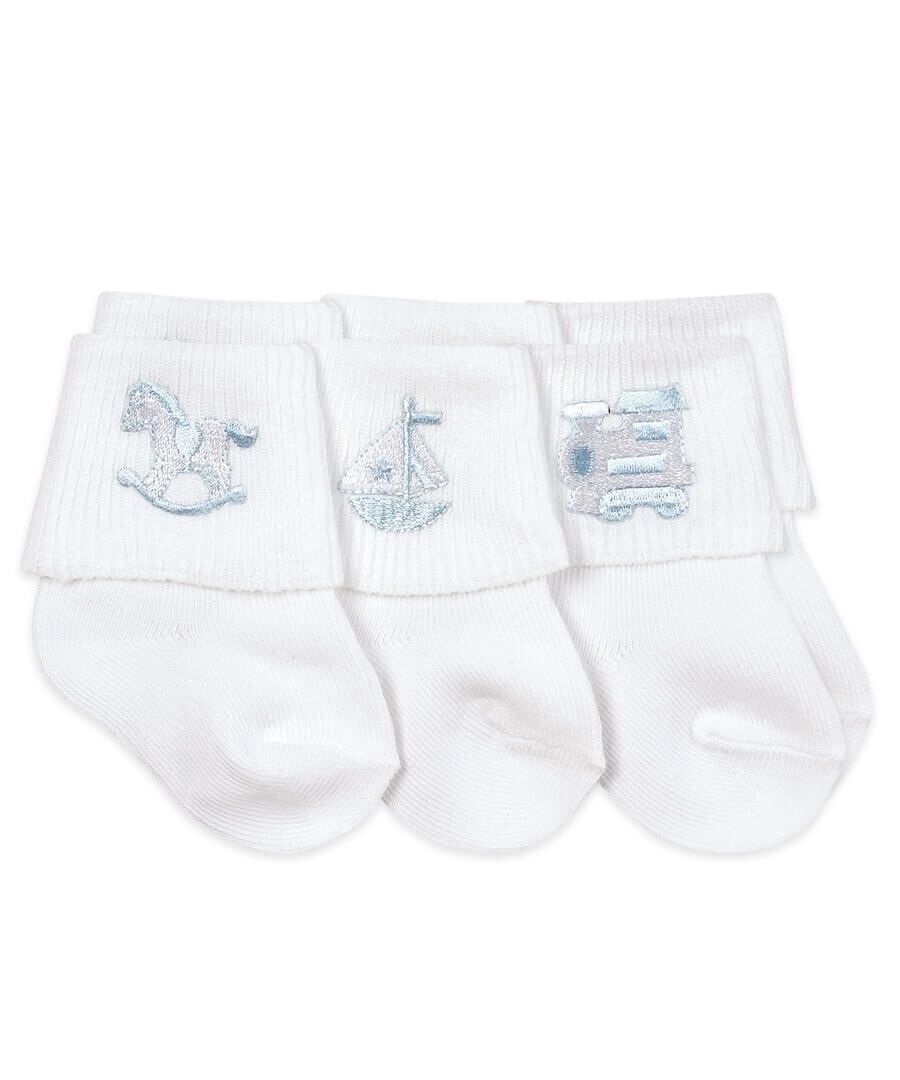 BABY BOY APPLIQUE TURN CUFF SOCKS