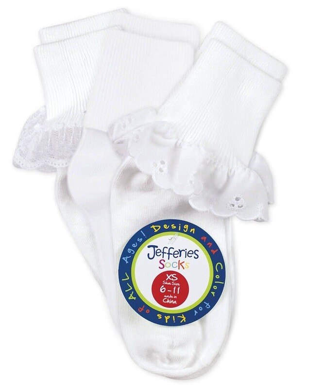 EYELET LACE TURN CUFF SOCKS