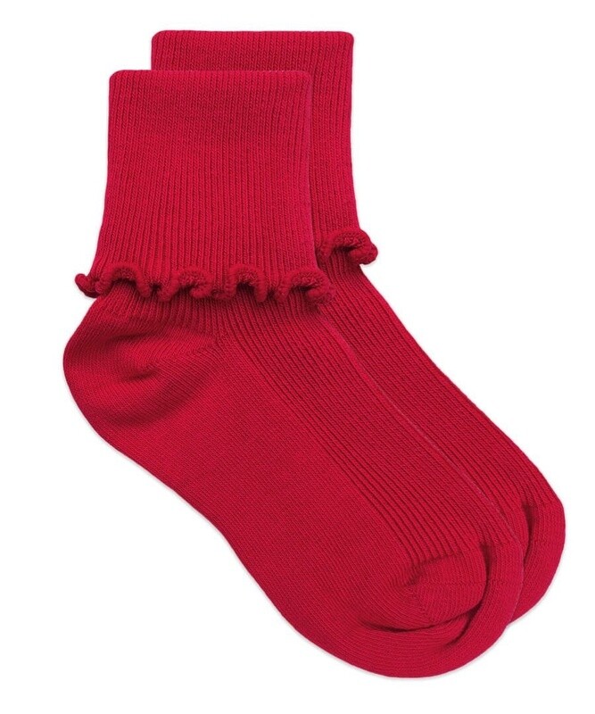 SEAMLESS RIPPLE EDGE TURN CUFF CREW SOCKS