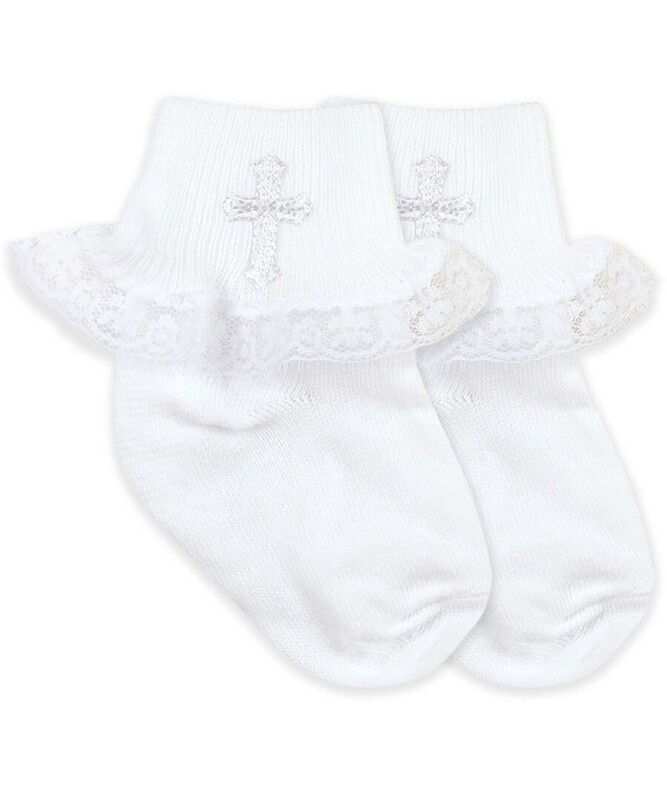 SMOOTH TOE CHRISTENING LACE SOCKS