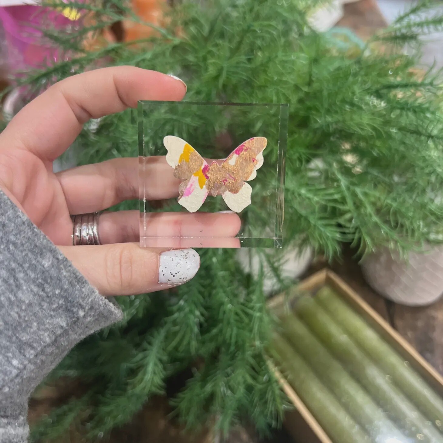 BUTTERFLY LUCITE BLOCK