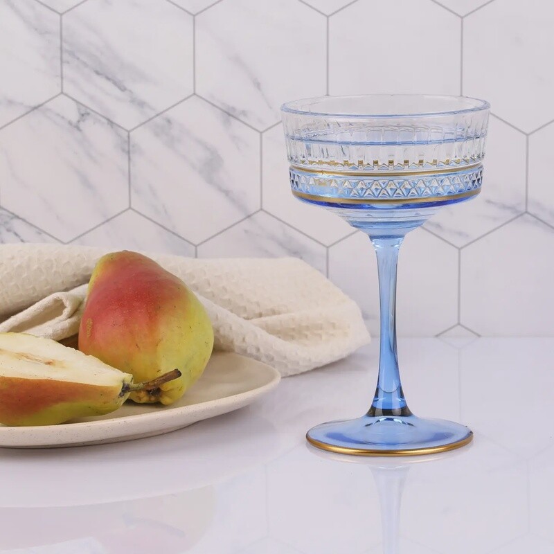 VINTAGE COLORED CRYSTAL COUPE- BLUE