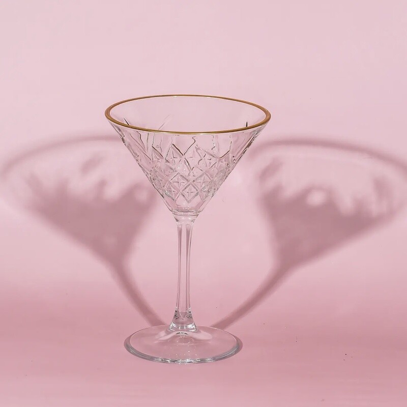 VINTAGE CLEAR MARTINI GLASS