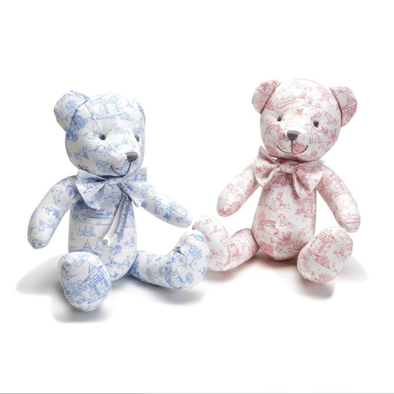 TOILE STUFFED TEDDY BEAR