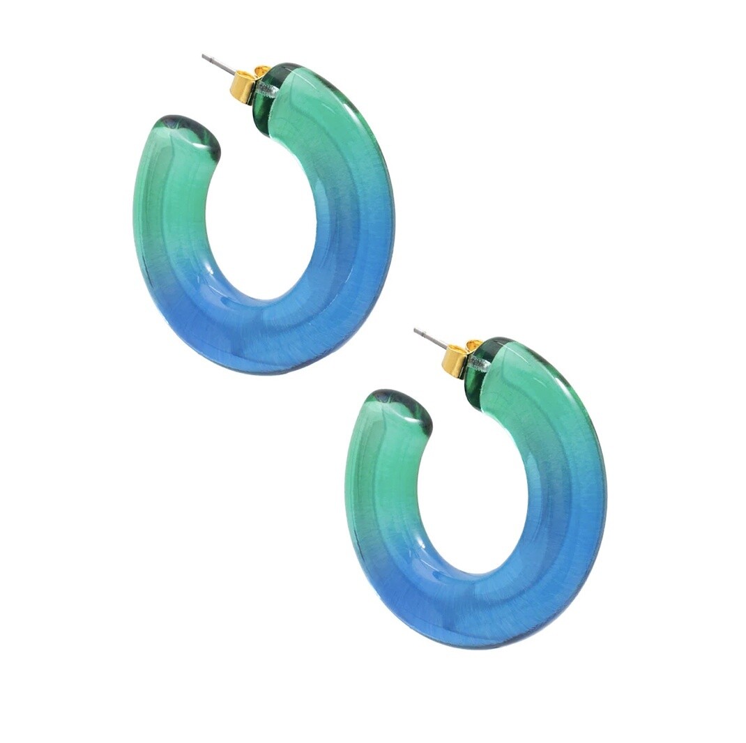 CHUNKY OMBRE LUCITE HOOP