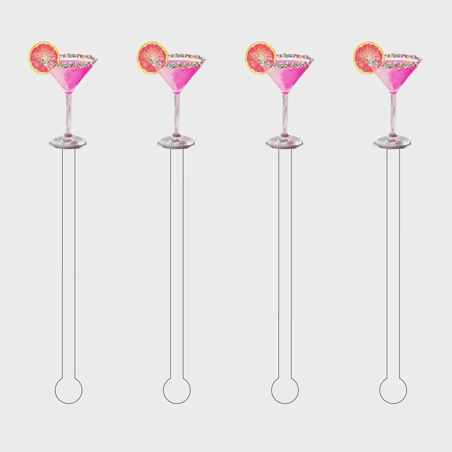 BIRTHDAY MARTINI ACRYLIC STIR STICKS