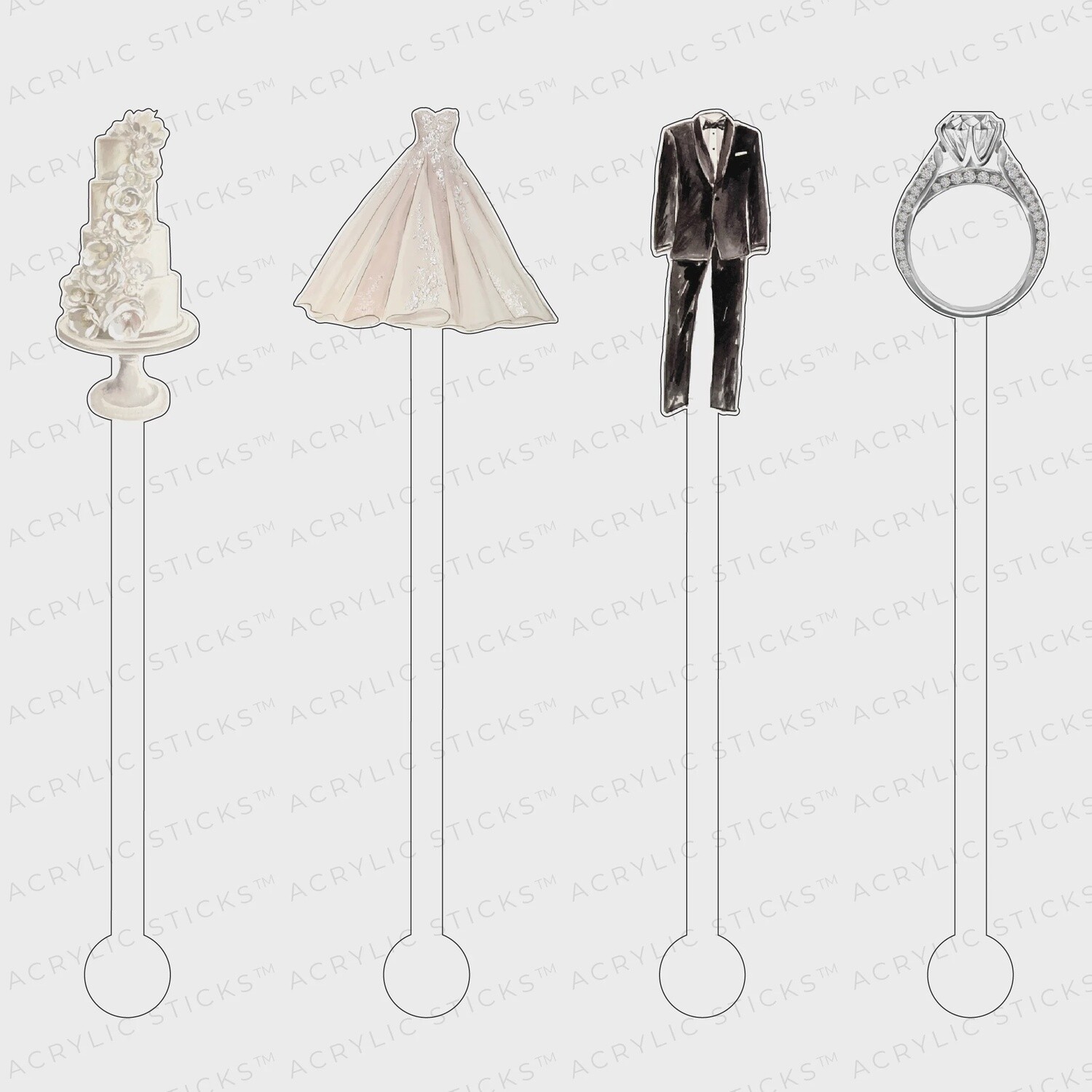 I DO WEDDING ACRYLIC STIR STICKS COMBO