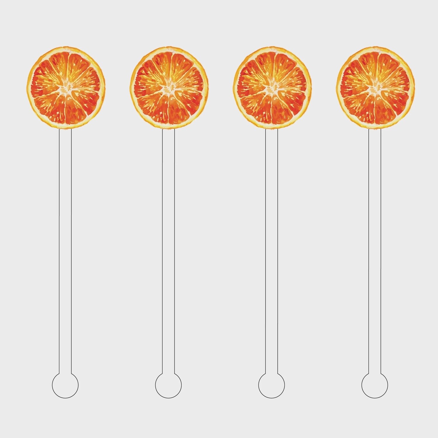 ORANGE WHEEL ACRYLIC STIR STICKS
