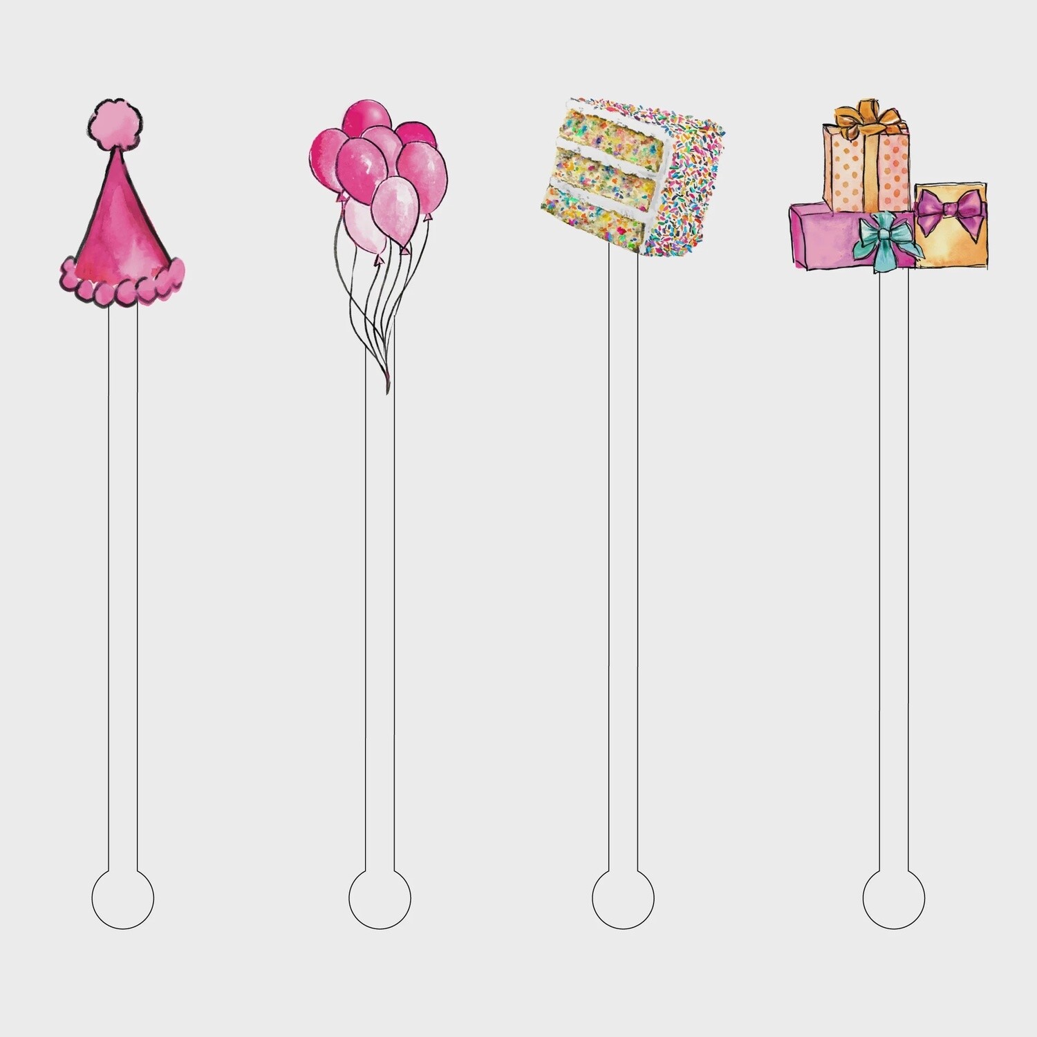 HAPPY BIRTHDAY ACRYLIC STIR STICKS COMBO