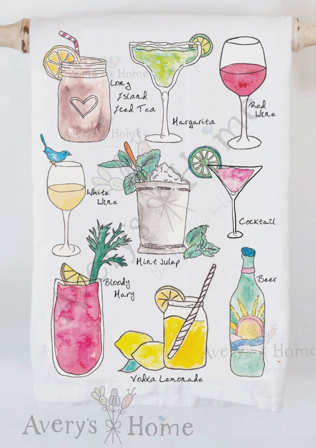 FAVORITE ALCOHOL COCKTAILS FUNNY KITCHEN TOWEL