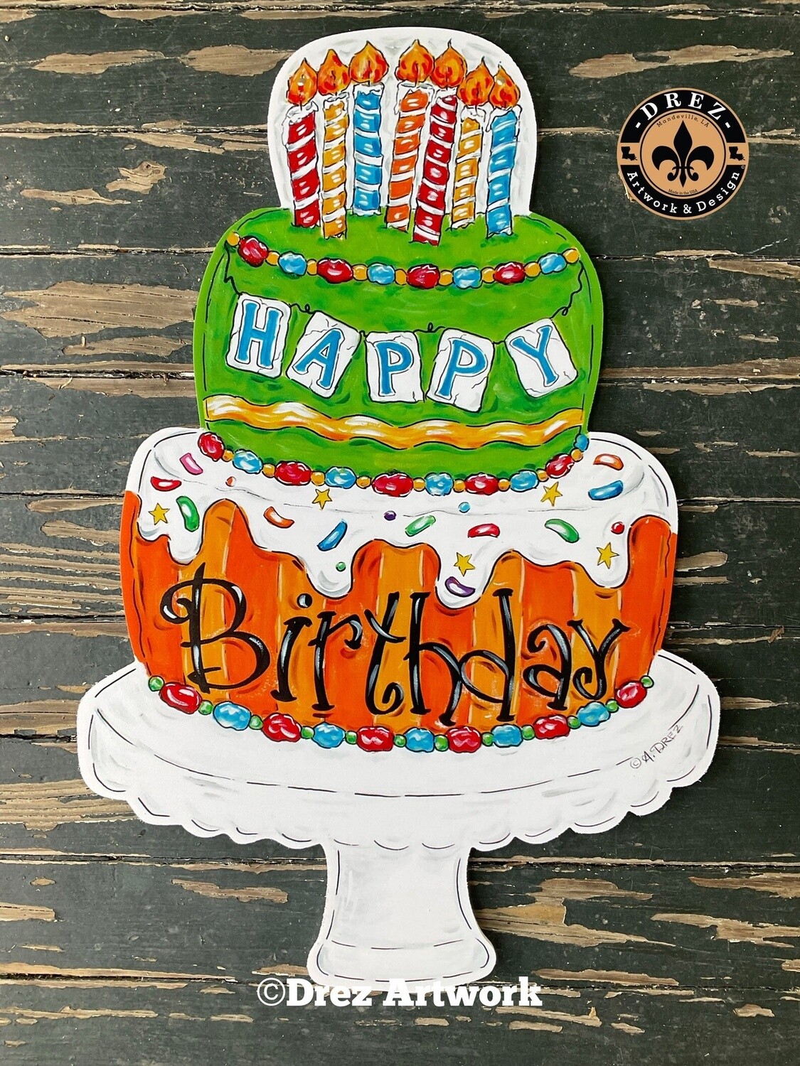 BIRTHDAY CAKE DOOR HANGER