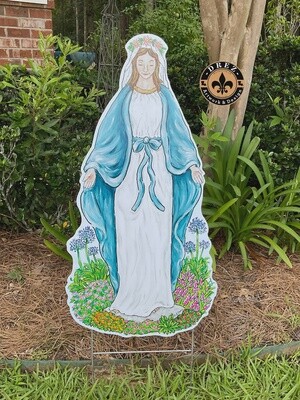 BLESSED MOTHER YARD STAKE