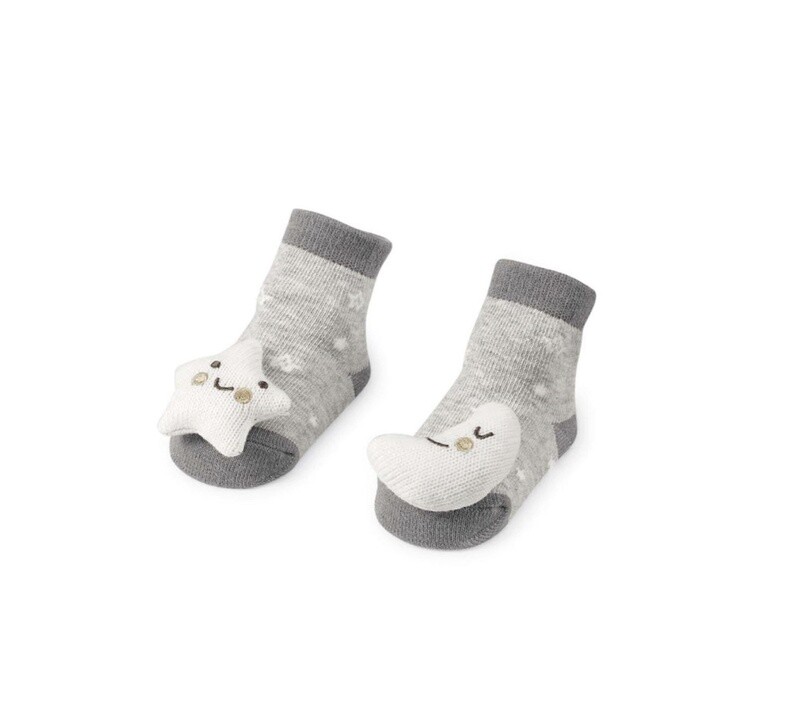 MOON &amp; STAR RATTLE TOE SOCKS