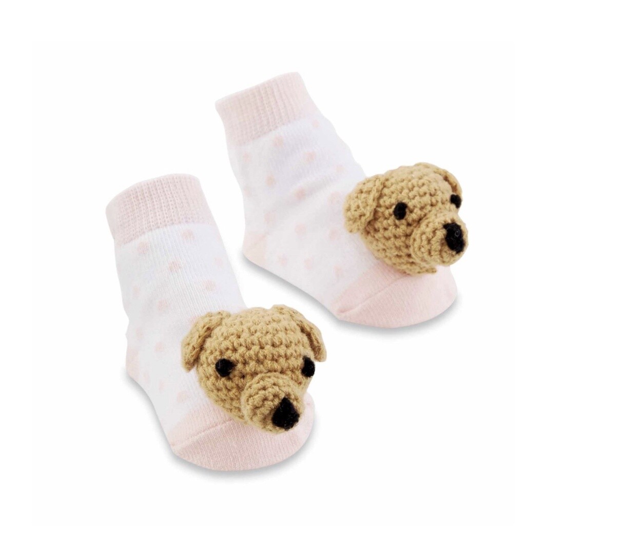 PINK DOG RATTLE TOE SOCKS