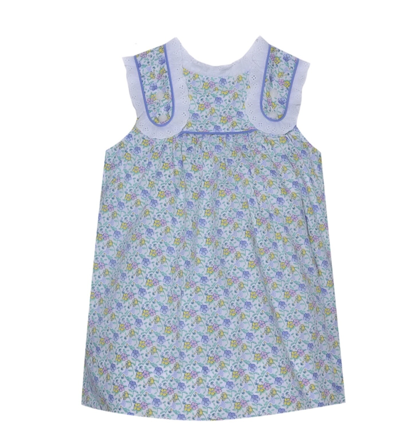 BLUE FLOWERS ROSE DRESS