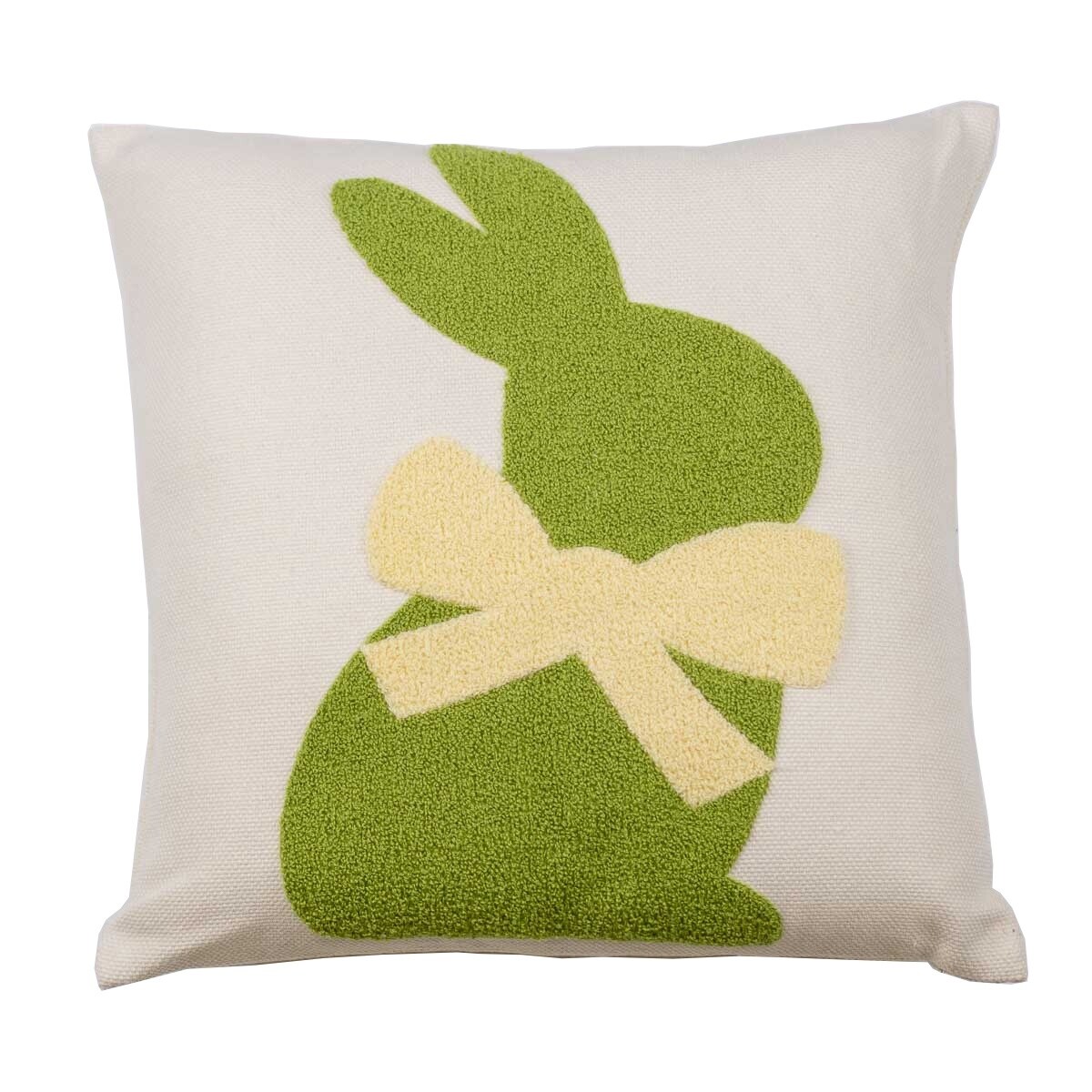 GREEN EMBROIDERED BUNNY PILLOW
