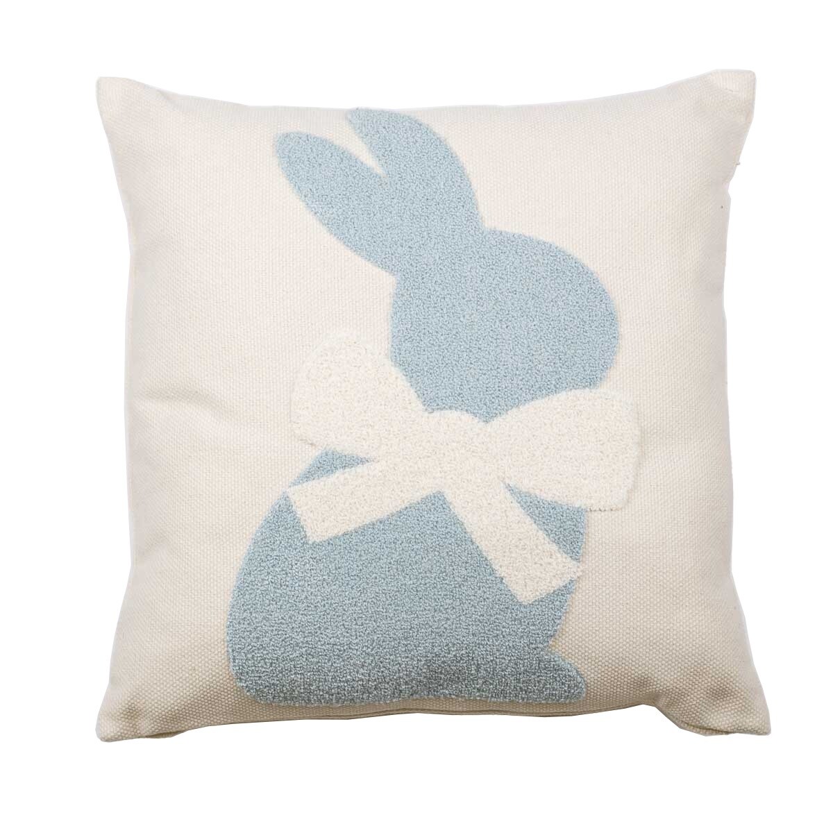 LIGHT BLUE EMBROIDERED BUNNY PILLOW