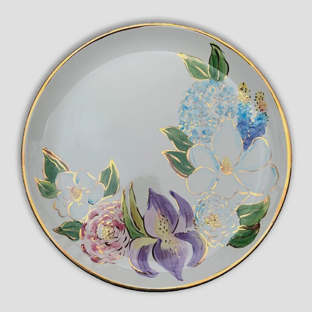 SOUTHERN FLORAL ROUND PLATTER