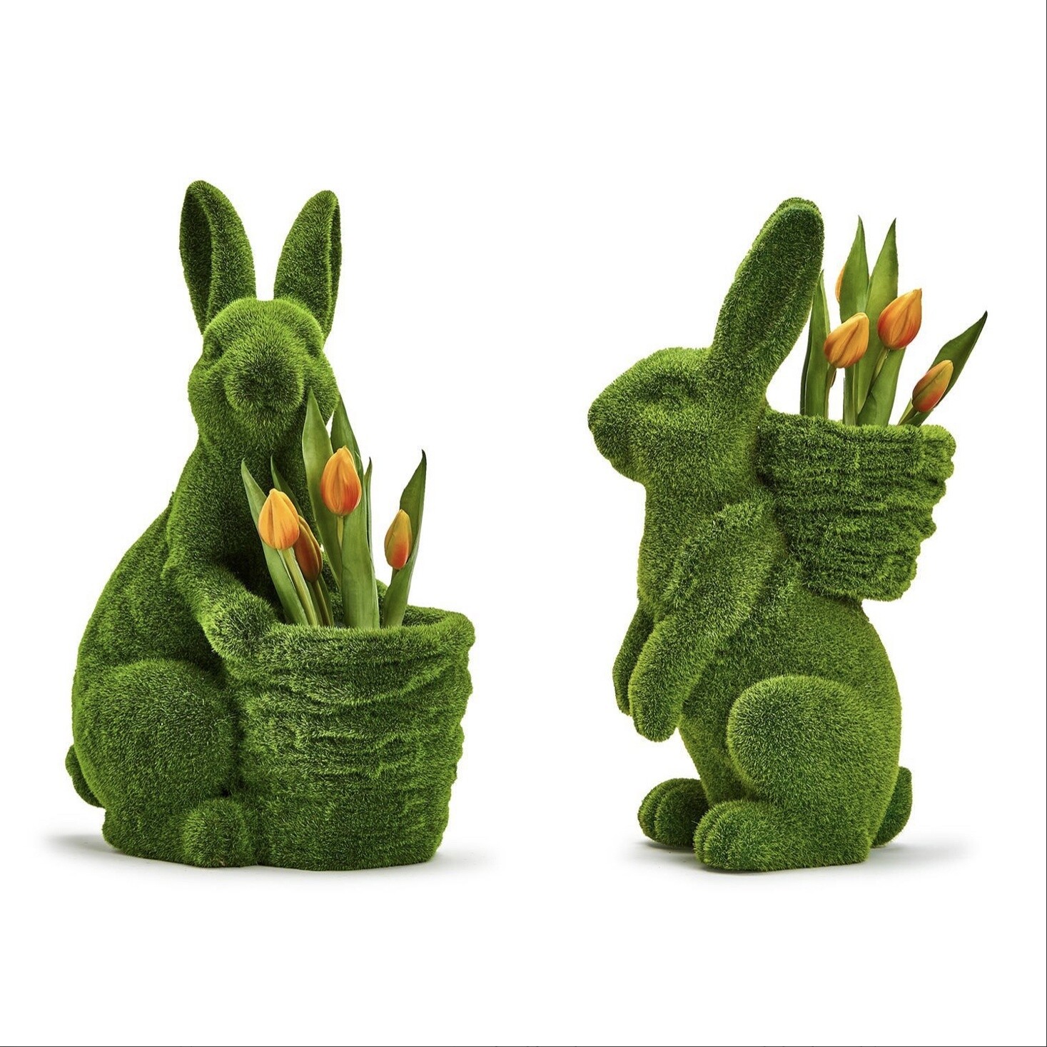HOPPY EASTER FAUX MOSS EASTER BUNNY