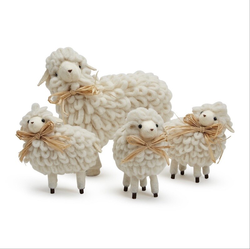 LARGE SHEEP W/ RAFFIA TIE