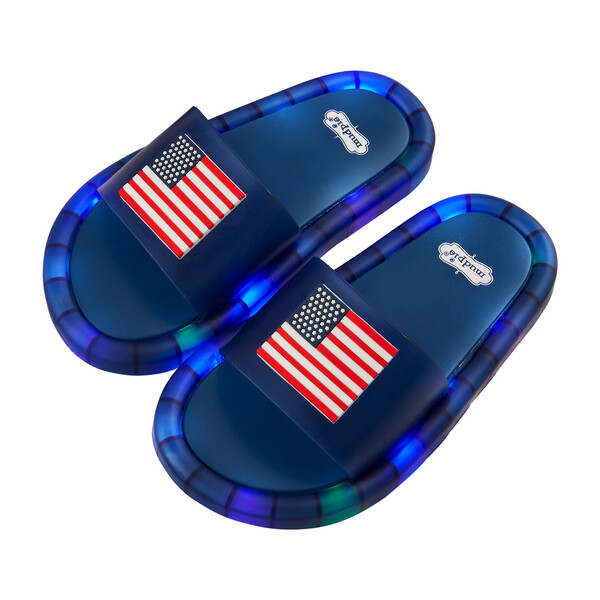 CHILDREN’S LIGHT UP SANDALS, DESIGN: FLAG, Size: S/M