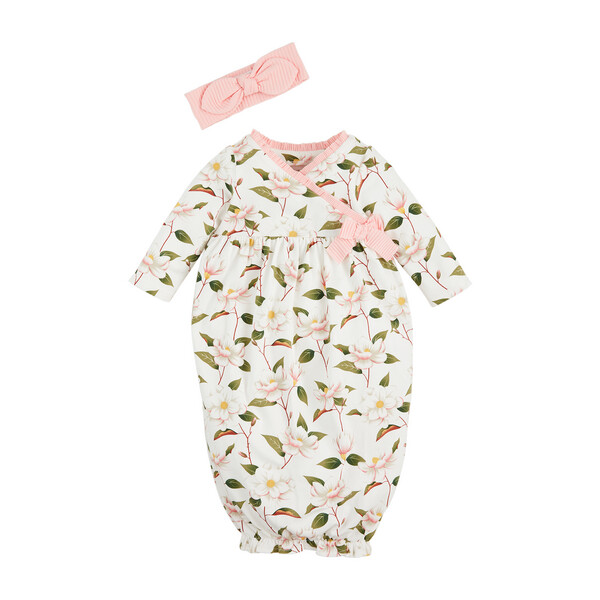 MAGNOLIA PRINTED GOWN- 0-3M