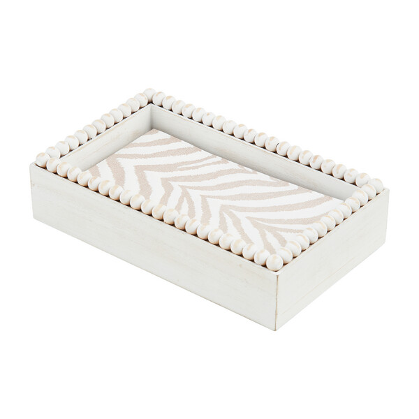 WHITE BEADED GUEST TOWEL SET
