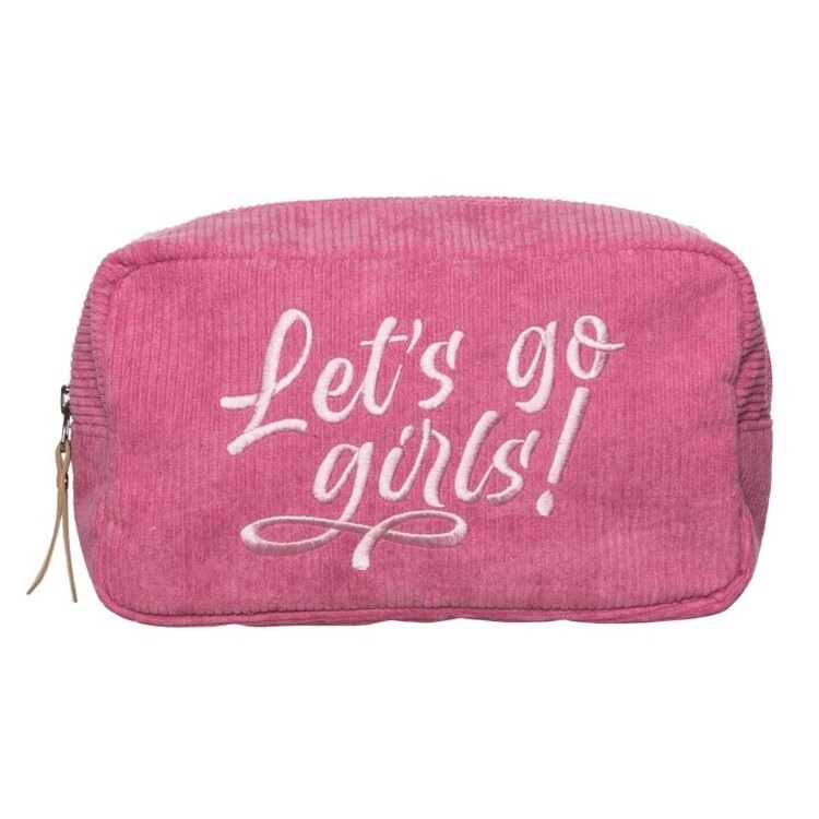 LETS GO GIRLS CORDUROY COSMETIC BAG