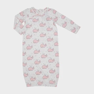 BUBBLY WHALE PINK KIMONO GOWN