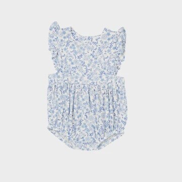 BLUE CALICO FLORAL SUNSUIT