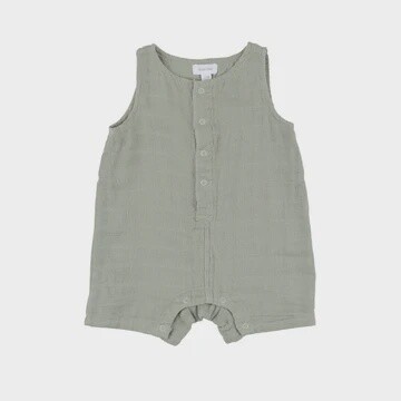 DESERT SAGE SOLID MUSLIN SHORTIE ROMPER