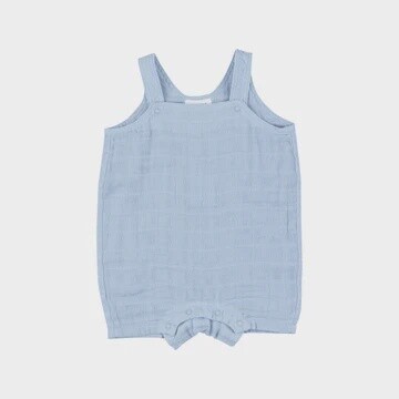DUSTY BLUE SOLID MUSLIN OVERALL SHORTIE