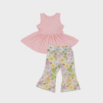 MIXED RETRO FLORAL PEPLUM TANK TOP &amp; BABY BELLS