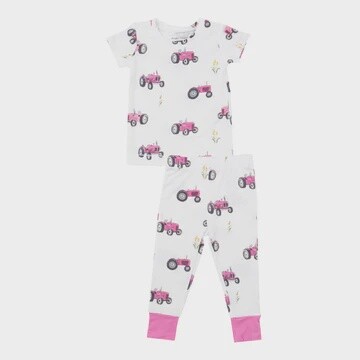 PINK TRACTORS SHORT SLEEVE LOUNGEWEAR SET