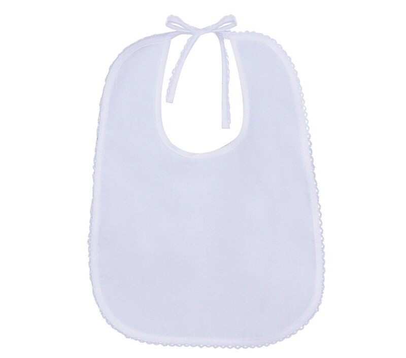 WHITE BIB W/ WHITE PICOT