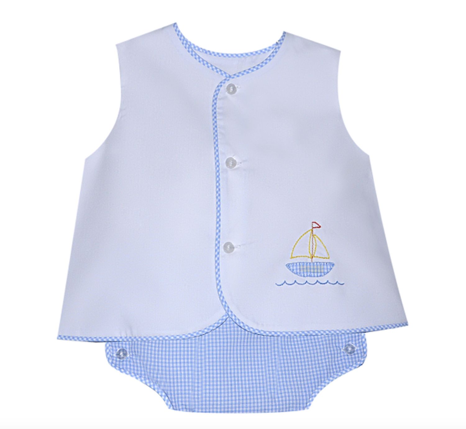 MASON BOY BLUE &amp; WHITE SAILBOAT DIAPER SET