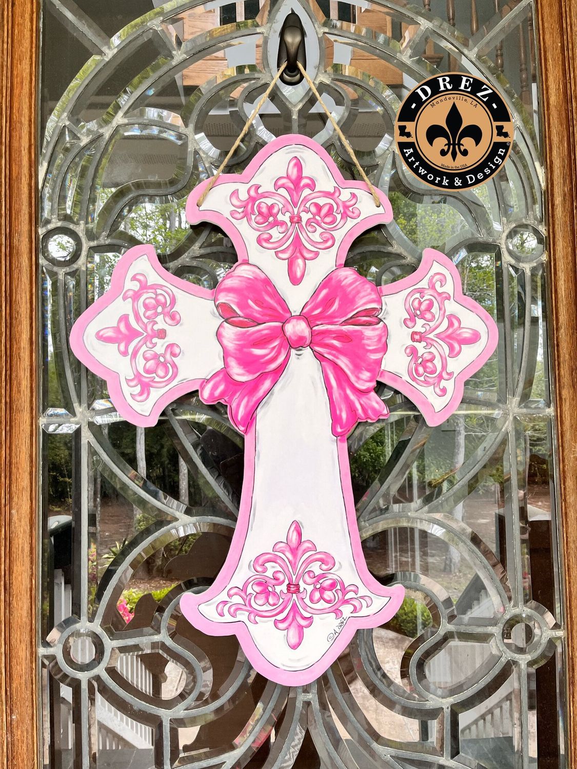 PINK CROSS DOOR HANGER