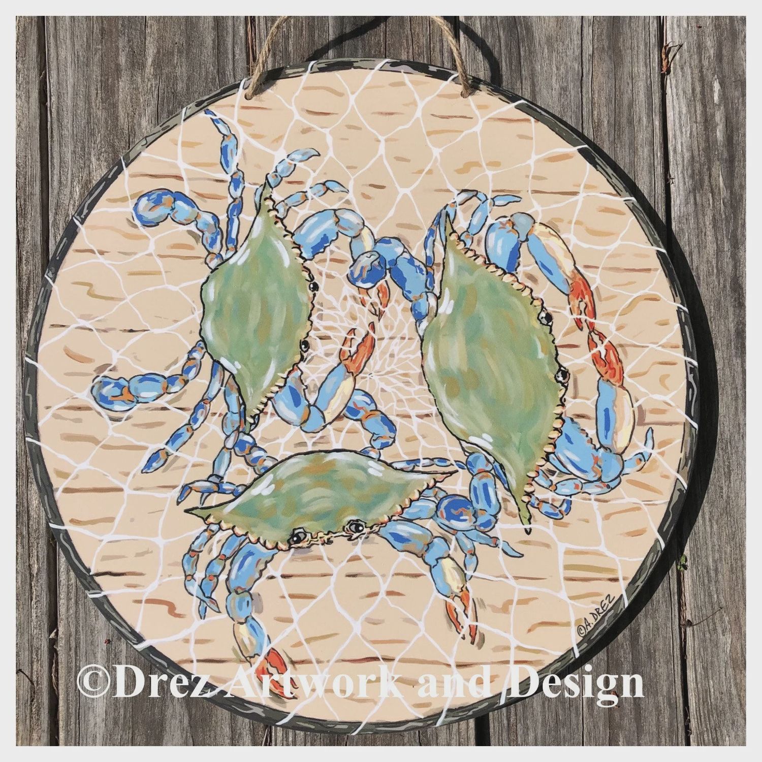 BLUE CRAB NET DOOR HANGER
