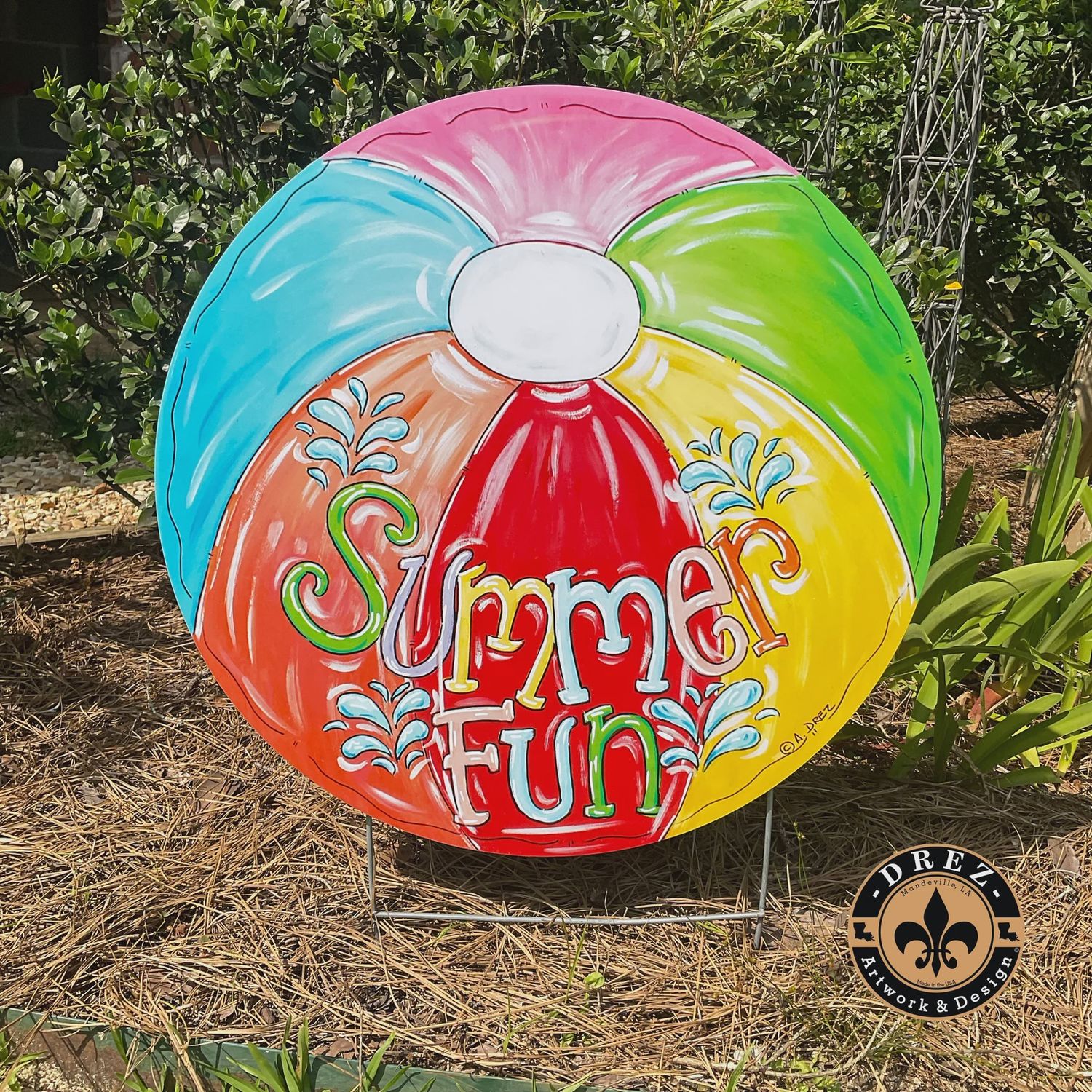 BEACH BALL YARD STAKE