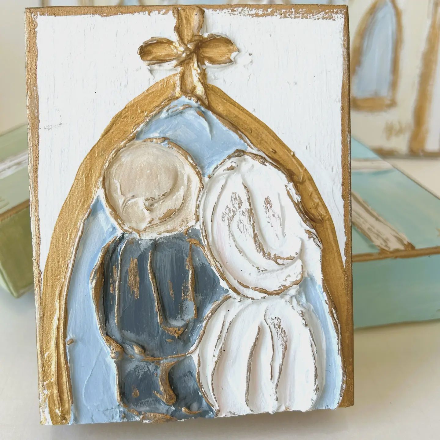 AT THE CHURCH DOOR TEXTURED WEDDING BLOCK