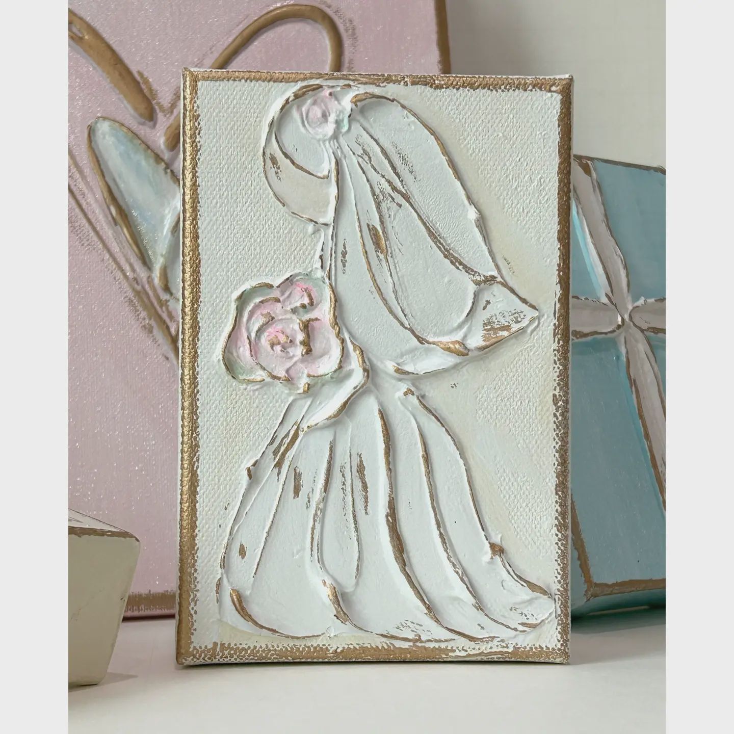 BRIDE W/ BOUQUET CANVAS