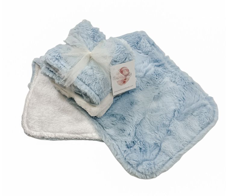 CLASSIC BABY BLUE BURP CLOTH SET