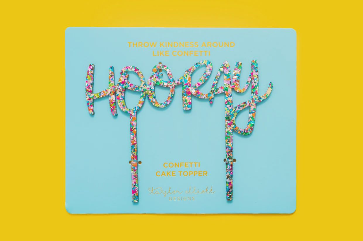 &quot;HOORAY&quot; CAKE TOPPER