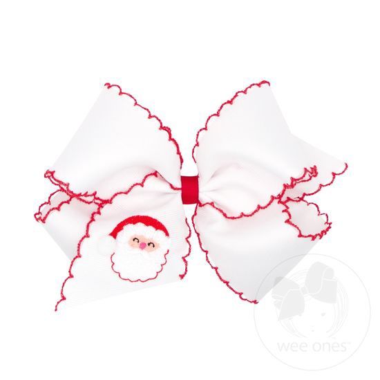 KING EMBROIDERY SANTA WHITE BOW