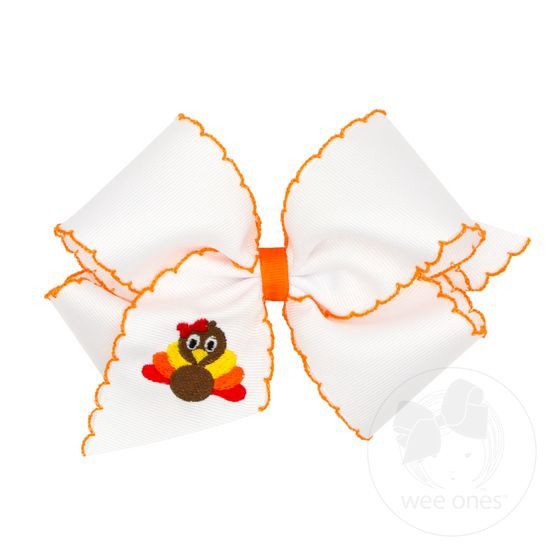 KING EMBROIDERY TURKEY WHITE BOW